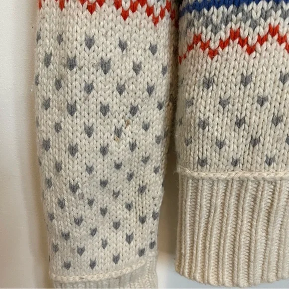 VS PINK peace, love and pink fair isle hoodie heavy knit cardigan sweater - Picture 10 of 14